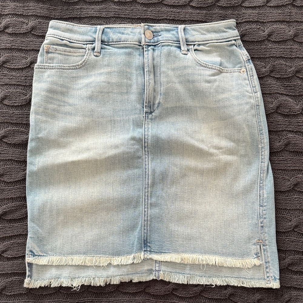 Abercrombie & Fitch Light Blue Denim Pencil Skirt